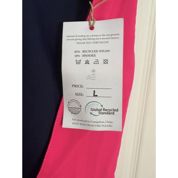 Kainua Swimwear Reversible One Piece Two Suits In One Hot Pink Navy Blue NWT - Picture 7 of 7